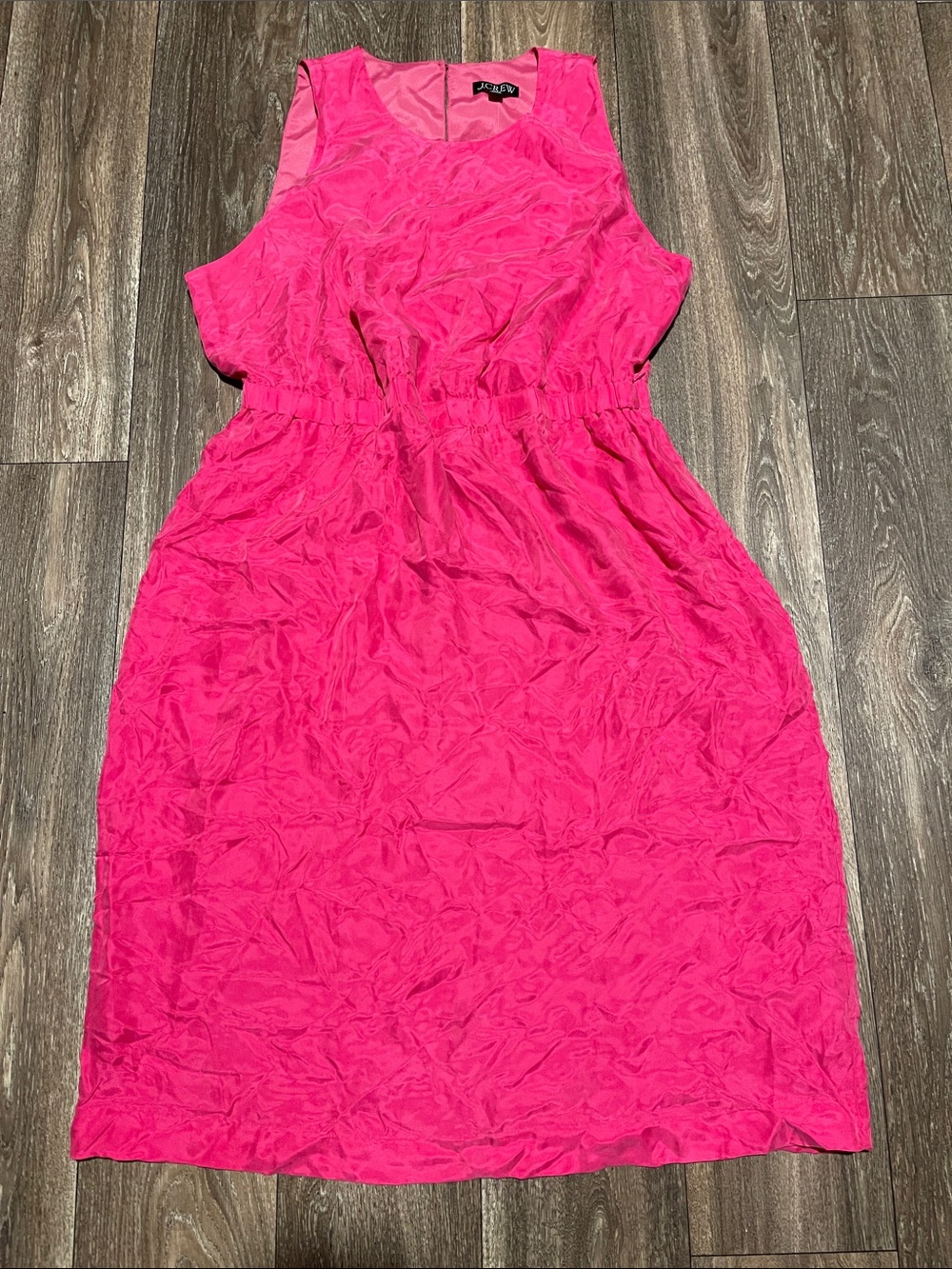 NWT J.Crew Cinched-Waist Cupro Midi Dress in Fuchsia Pink - Size 2X